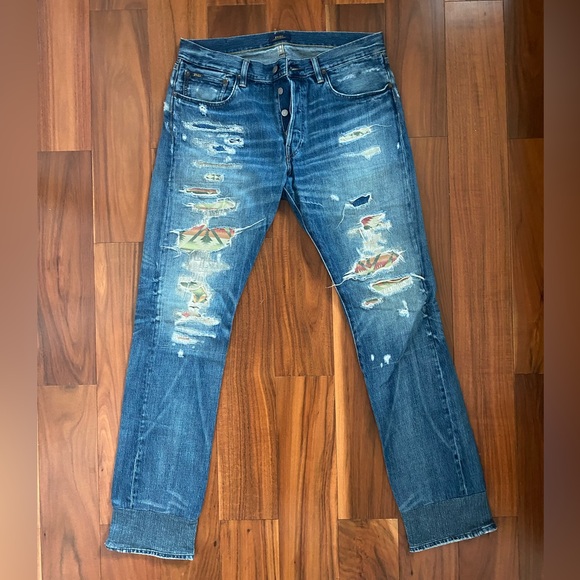 RALPH LAUREN AZTEC PATCHWORK JEANS - Picture 2 of 7